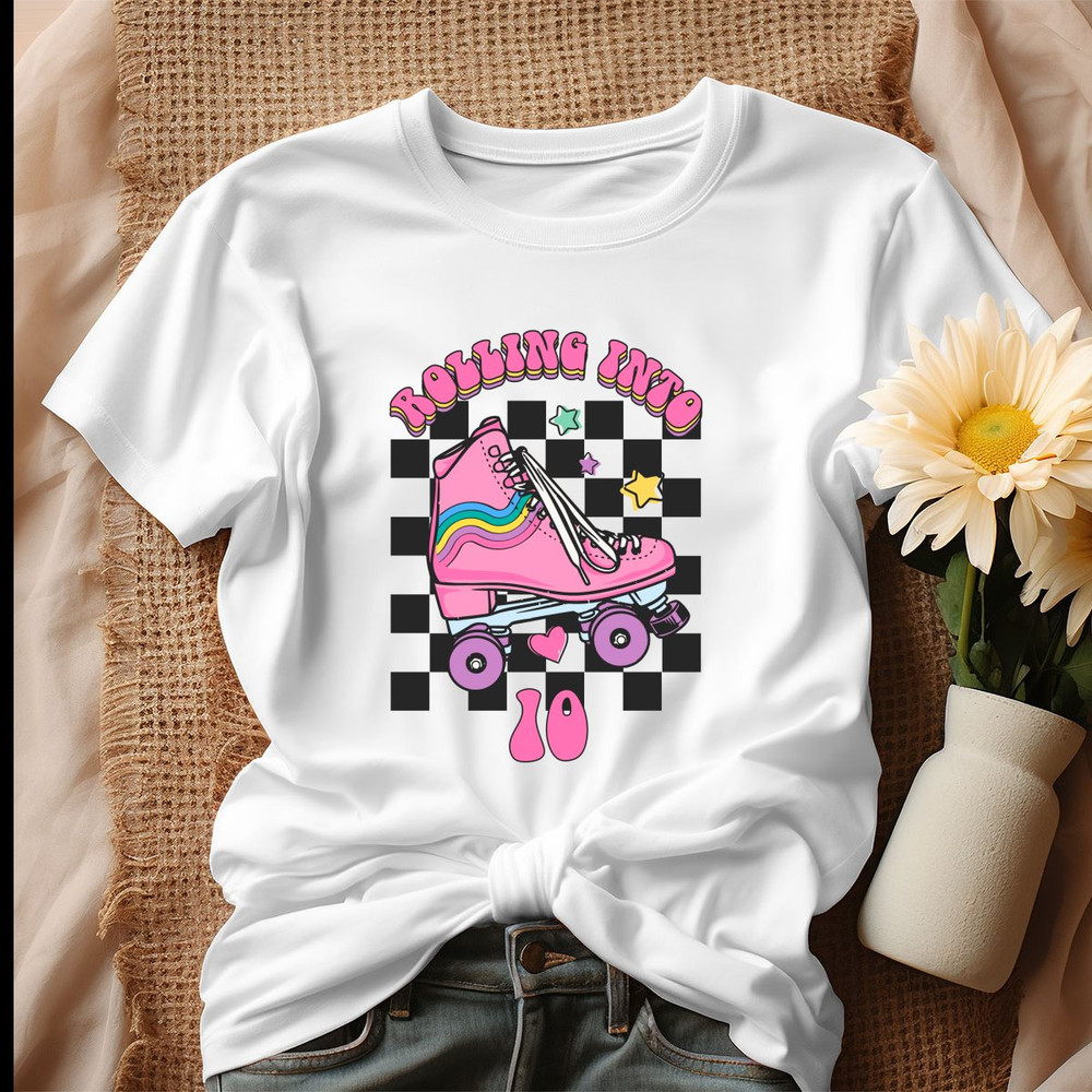 Groovy Rolling Into 10 Back To School Shirt.jpg