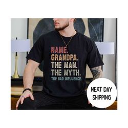 custom name grandpa shirt , grandpa legend bad influence shirt , fathers day gift , christmas gift new grandpa papa gram