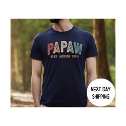 christmas gift for papaw shirt, custom grandpa and grandkids shirt, papaw birthday gift, papaw pregnancy announcement ,c