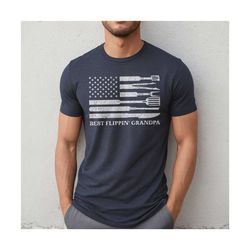 funny fathers day gift, for grandpa, grill gift, best flippin grandpa, gift for gramps, grillmaster tshirt, cookout shir