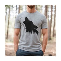 forest shirt, pine tree shirt, wolf and trees, fathers day gift, husband gift, hunting shirt, hiking tshirt, outdoor nat