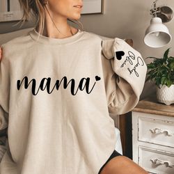 personalized mama sweatshirt with kids names mama sweatshirt, mom sweatshirt, gift for mom, mama hoodie crewneck, mama w