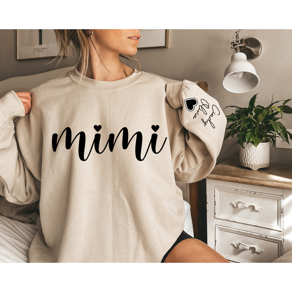 Personalized Mimi Sweatshirt with Kids Names on Sleeve, Mimi Sweater, Mimi Gift from Grandkids, Grandma Shirt,Grandma Gift, Pregnancy Reveal.jpg