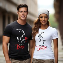 his beauty and her beast shirts, disney couple sweatshirts, beauty and beast shirts, disney valentines shirts, beauty an