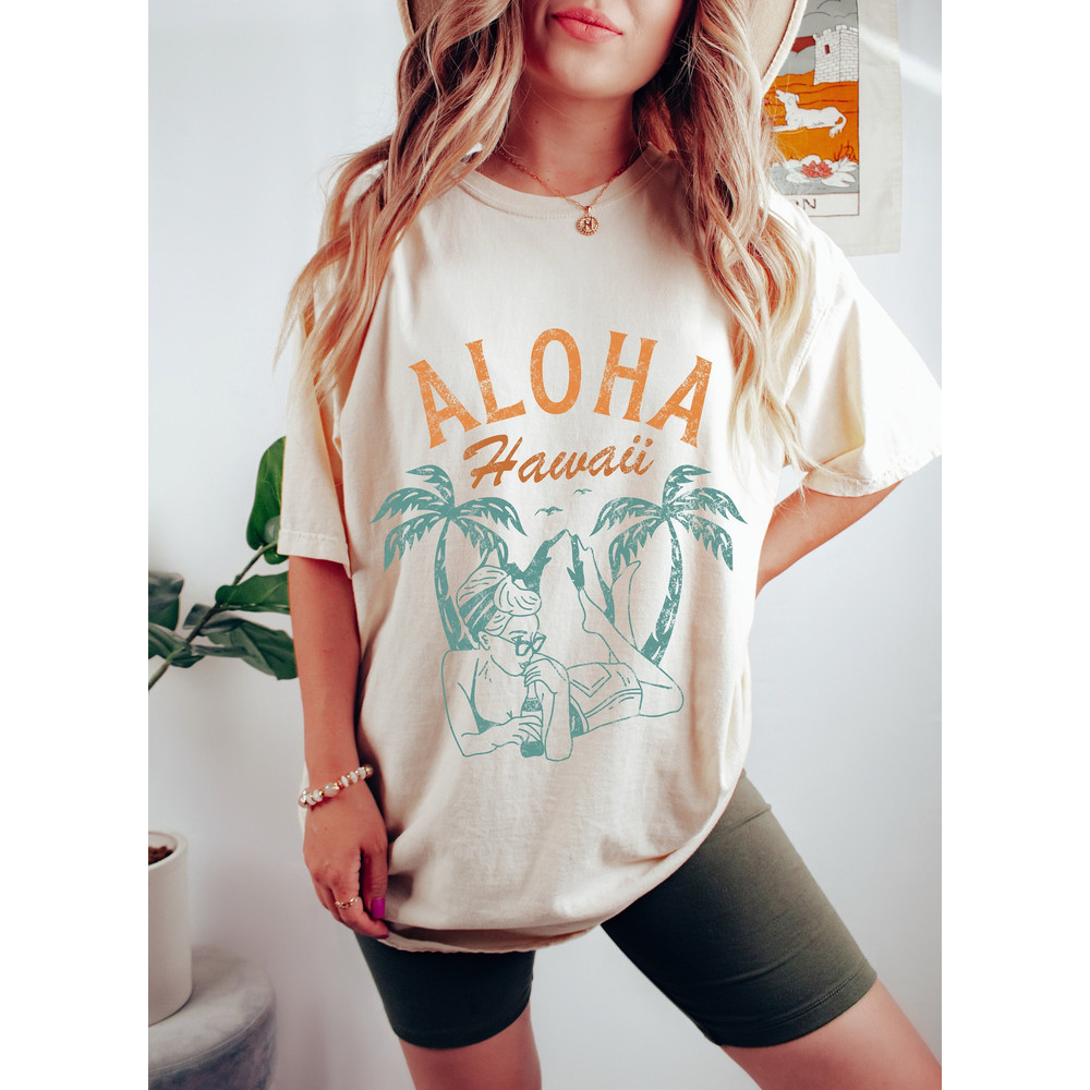 Aloha Hawaii Oversized TShirt, Comfort Colors shirt, Graphic Tees For Women.jpg