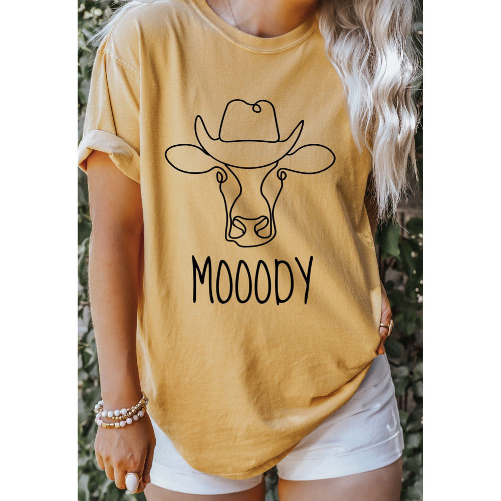 Cow Mooody Oversized Tee, Comfort Colors Tee, Country Western Shirts.jpg