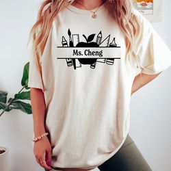 customized name teacher oversized shirt, personalized teacher shirt, custom teacher shirt