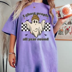 i ghost people all year round oversized vintage t shirt, halloween shirt, comfort colors tee