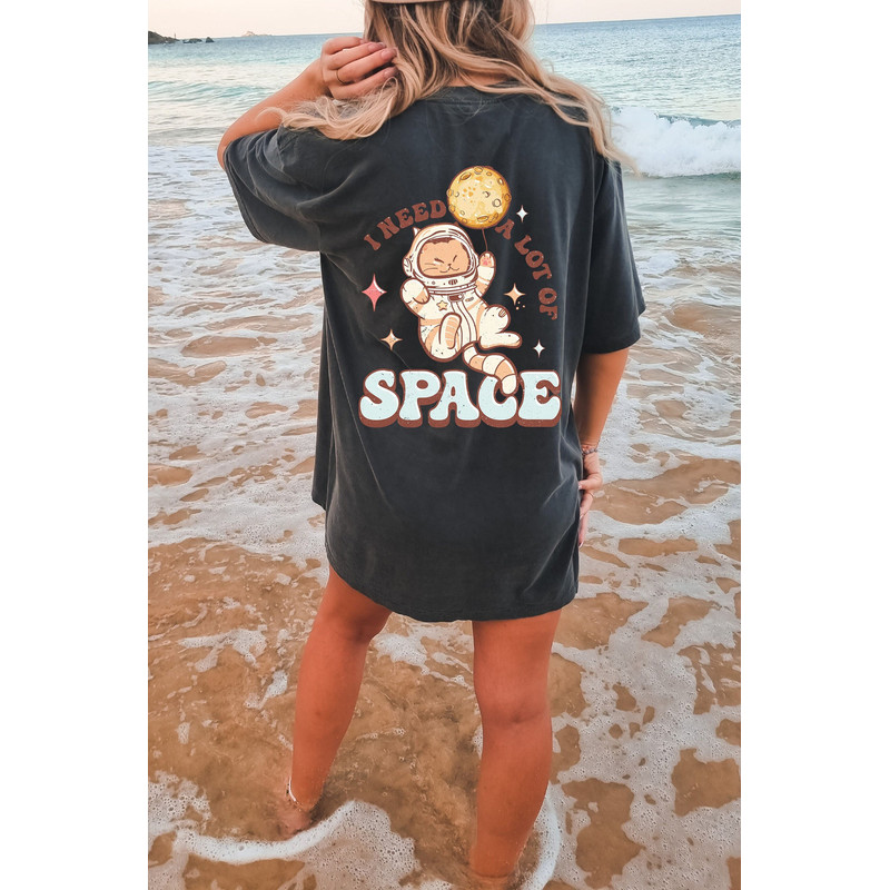 I Need a Lot of Space Oversized TShirt, Comfort Colors Tshirt, Cat Shirt.jpg