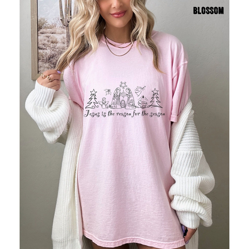 Jesus Is the Reason For The Season Oversized Tee, Jesus is the Reason Shirt, Comfort Colors 1.jpg