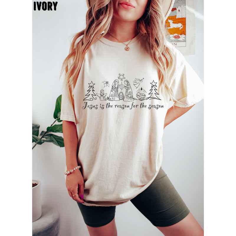 Jesus Is the Reason For The Season Oversized Tee, Jesus is the Reason Shirt, Comfort Colors 2.jpg