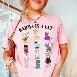 karma is a cat eras shirt, karma is a cat shirt, taylor eras cat shirt