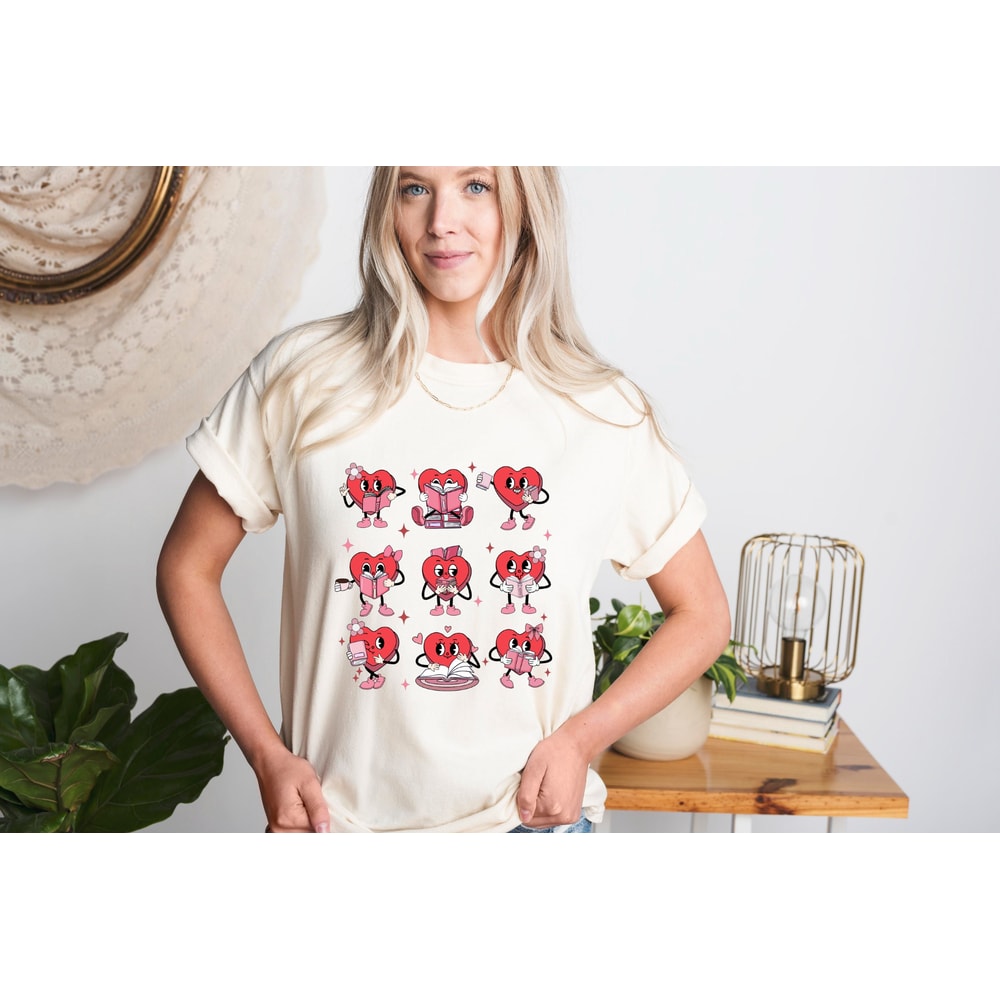 Comfort Colors® Valentine Book Lover Shirt, Valentine Gift For Bookish, Librarian Shirt, Teacher Valentines, Book Valentine, Book Lover Gift.jpg