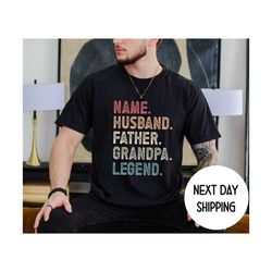 personalized husband dad grandpa , father's day shirt, custom name husband father grandpa legend, christmas gift, dad bi