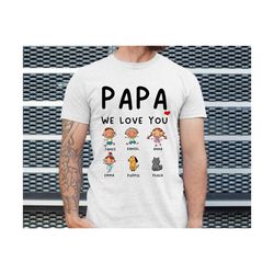 personalized papa shirt with kid names, custom father's day shirt for dad, papa gifts from daughter, fathers day gift, d