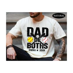 funny baseball dad shirt for men, dad of boths tshirt, baseball softball dad shirt, twin dad shirt, new dad est 2024, cu