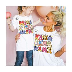 winnie the pooh mama and mini shirt, pooh bear mom shirt, disneyland mother day shirt, gift for mom mommy and me shirt.j