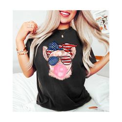4th of july pig shirt, pig bubblegum bandana,funny 4th of july shirt,4th of july shirt,patriotic pig tshirt,4th of july