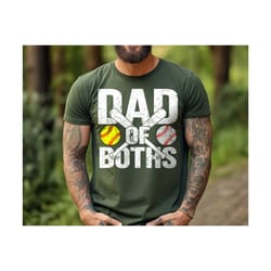 funny dad of boths tshirt, baseball softball fathers day shirt, fathers day gift for twin dad, baseball dad shirt, fathe