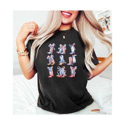 coquette 4th of july shirt, 4th of july shirt, coquette bows shirt, retro american shirt, cowgirl boots shirt, usa bow t