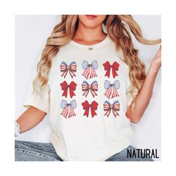 4th of july bow shirt, fourth of july bow gift, coquette aesthetic tee, patriotic shirt, cute independence day tshirt, a