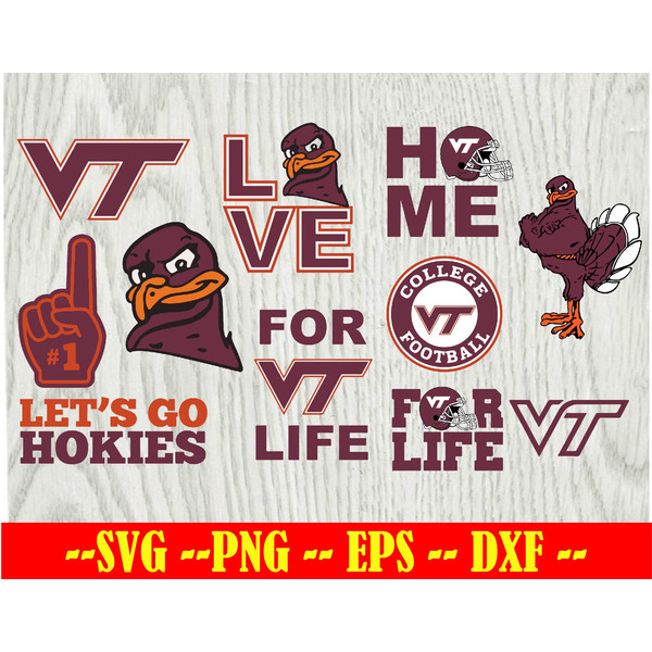 Virginia Tech Hokies svg, png, dxf, eps file NCAA0000331 - Inspire Uplift