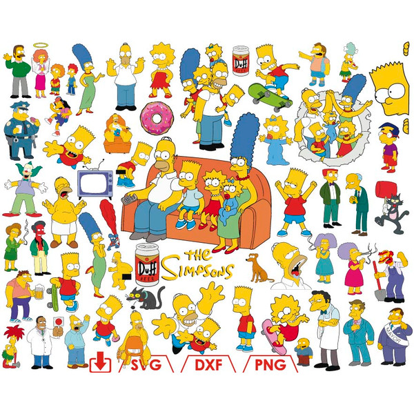 Simpsons Raster Image 1000 Files Simpsons SVG Bundle, the Simpsons PNG, Simpsons C - Inspire ...