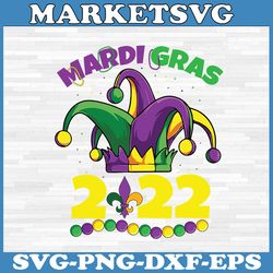 mardi gras 2022 svg, fat tuesday svg, mardi gras shirt, jester hat svg, fleur de lis svg, louisiana, dxf, eps, png