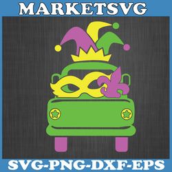 kids mardi gras truck with mask fleur de lis png svg design, mardi gras png, mardi gras truck svg , mask svg