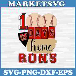 100 days of home runs svg, baseball school svg, 100th day svg, cricut, svg files, file for cricut, for silhouette