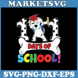 100 days of school dalmatian dog svg, 101 days smarter teacher svg, dalmatian 100th day of school svg
