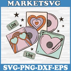 music disc valentine svg, music svg,groovy valentines svg, cricut, svg files, file for cricut, for silhouette, cut file