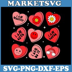 groovy candy heart i am valentines day mens womens kids svg, smiley candy heart svg, valentines day svg, svg