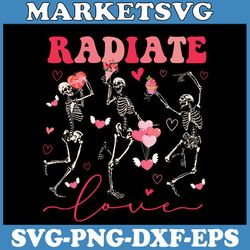 groovy radiate love valentine x-ray tech radiology rad tech svg, radiology tech valentine's day svg, rad tech radiate lo