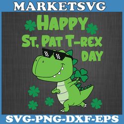 happy st pat rex dinosaur saint patrick's day for boys girls svg, happy st. pat trex day svg, dino saint patricks day