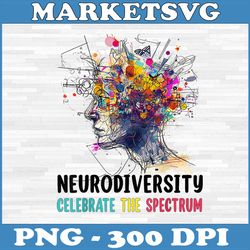 neurodiversity celebrate the spectrum png, brain autism awareness asd adhd png, png high quality, png, digital download