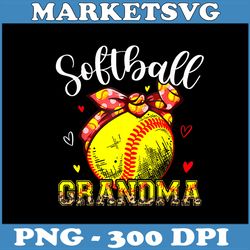 softball grandma png, headband leopard softball ball png, mother's day png, png high quality, png, digital download