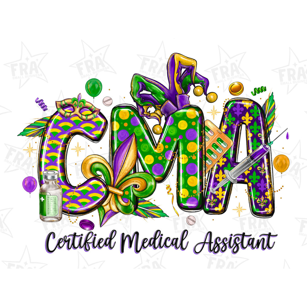 CMA Mardi Gras Certified Medical Assistant png sublimation design download, Mardi Gras png, Mardi Gras Nurse png, sublimate designs download.jpg