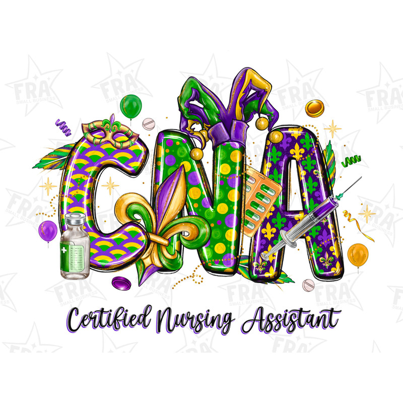 CNA Mardi Gras Certified Nursing Assistant png sublimation design download, Mardi Gras png, Mardi Gras Nurse png, sublimate designs download.jpg