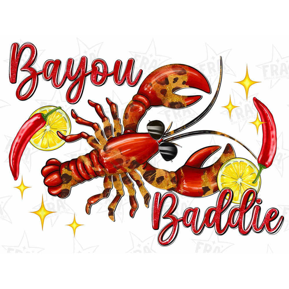 Crawfish bayou baddie png sublimation design download, Happy Mardi Gras png, hand drawn crawfish png, Crawfish png, sublimate designs.jpg