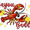 Crawfish bayou baddie png sublimation design download, Happy Mardi Gras png, hand drawn crawfish png, Crawfish png, sublimate designs.jpg