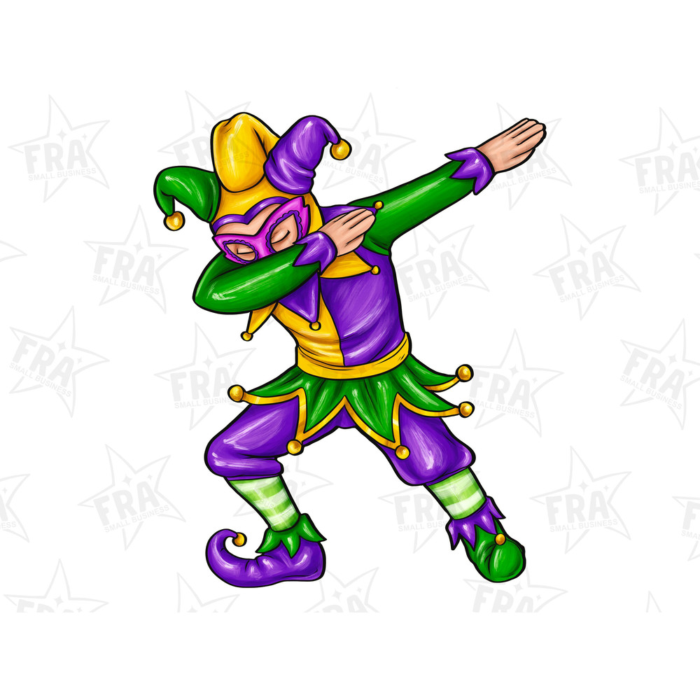 Dabbing Clown Mardi Gras png sublimation design download, Happy Mardi Gras png, Mardi Gras carnival png, sublimate designs download.jpg