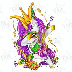 dabbing unicorn mardi gras png, mardi gras dabbing unicorn png, mardi gras party png, cute dabbing unicorn mardi gras, p