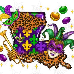 louisiana map mardi gras png sublimation design download, happy mardi gras png, mardi gras carnaval png, louisiana map p