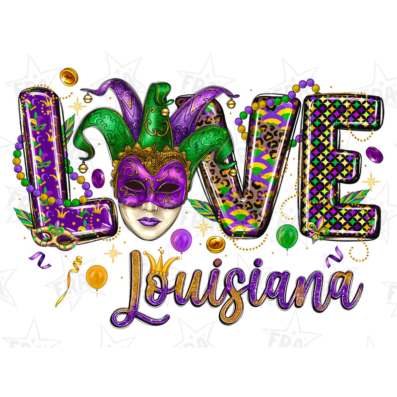 Love Louisiana png sublimation design download, Happy Mardi Gras png, Louisiana png, Mardi Gras carnival png, sublimate designs download 1.jpg