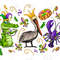 Mardi Gras alligator pelican crawfish sublimation design download, Mardi Gras png, Louisiana png,Fleur de Lis Png,sublimate designs download.jpg
