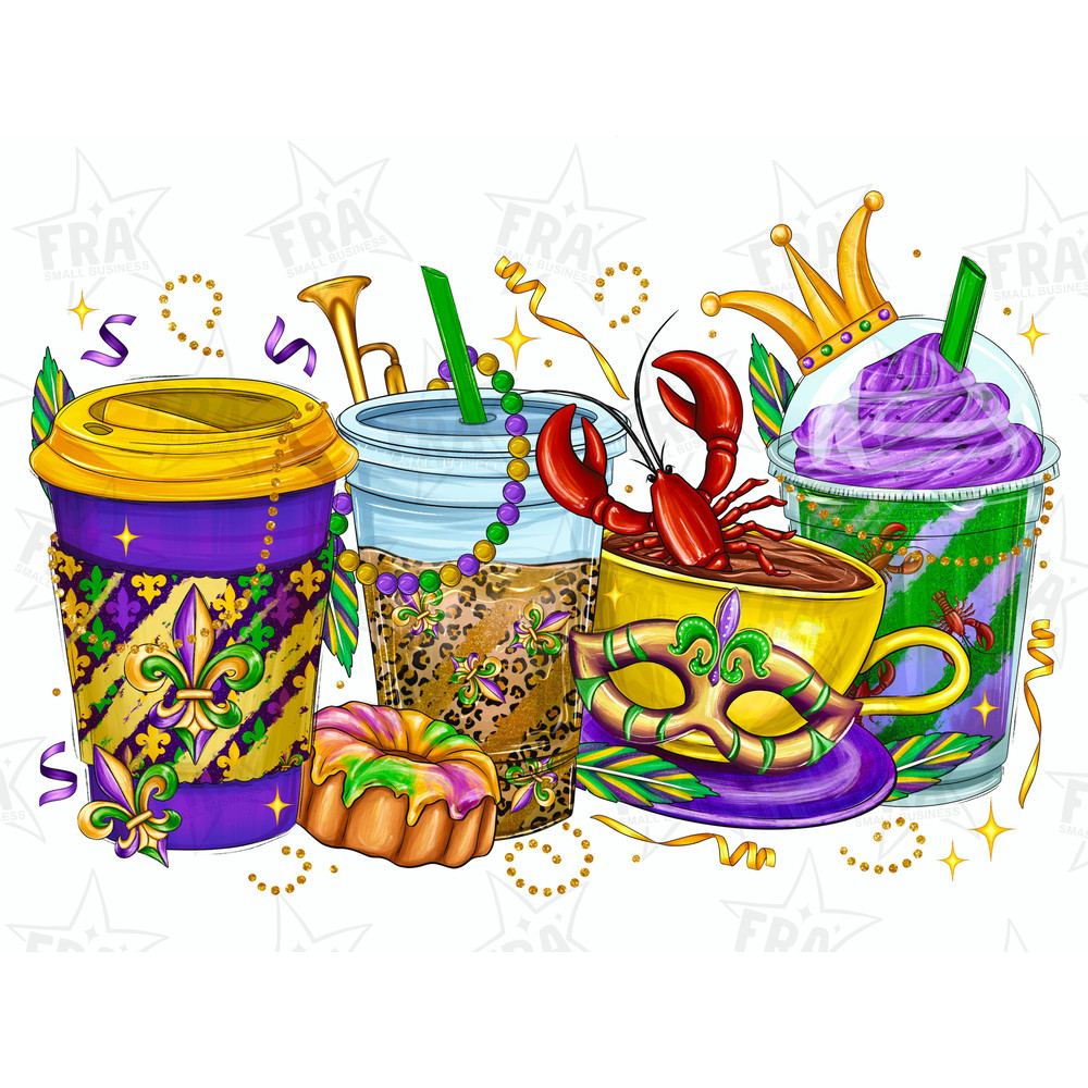 Mardi Gras coffee cups png sublimation design download, Mardi Gras png, Mardi Gras Carnaval png, coffee cups png, sublimate designs download.jpg