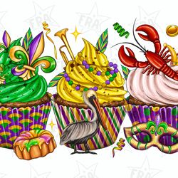 mardi gras cupcakes png, western, sublimation design download, happy mardi gras png, crawfish png, sublimate designs dow