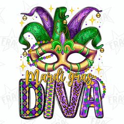 mardi gras diva png sublimation design download, happy mardi gras png, mardi gras carnaval png, jester hat png, sublimat