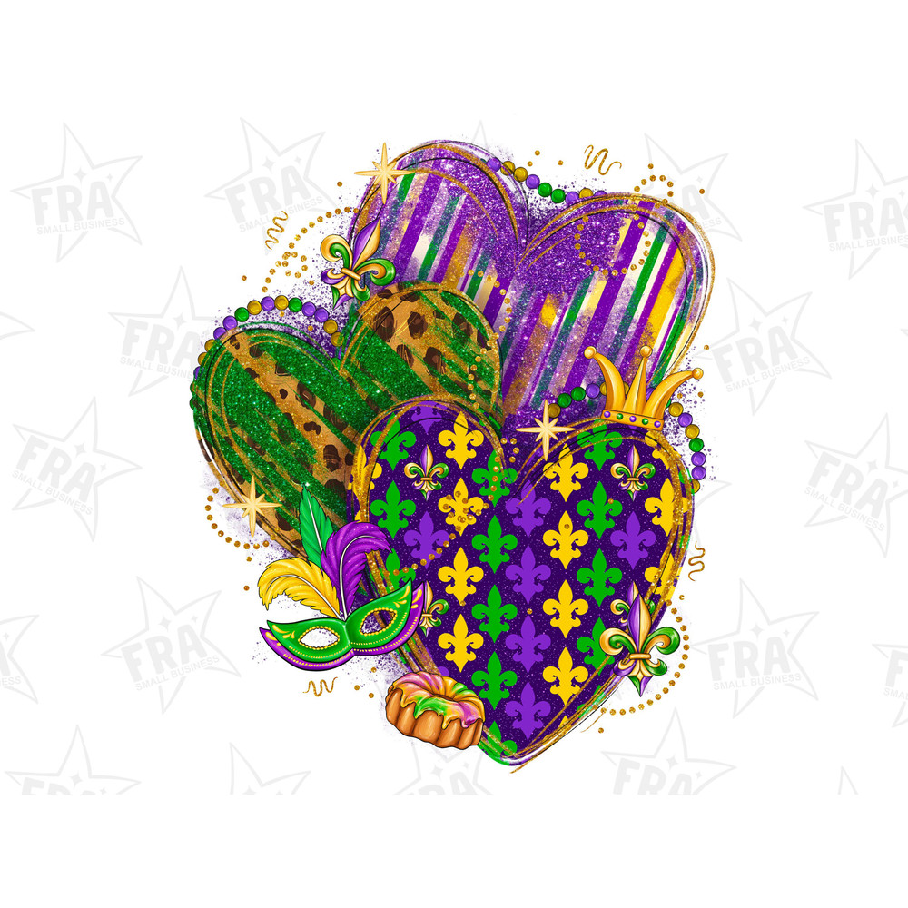 Mardi Gras hearts png sublimation design download, Happy Mardi Gras png, Mardi Gras carnival png, sublimate designs download 1.jpg